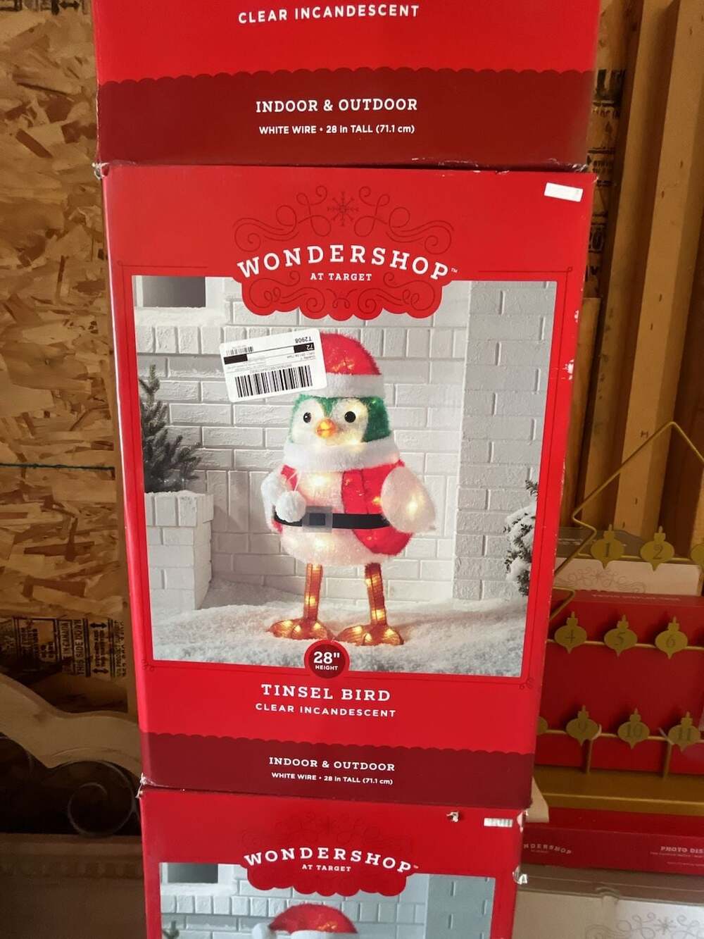 Wondershop 28" Incandescent Tinsel Santa Bird Christmas Novelty Sculpture Light